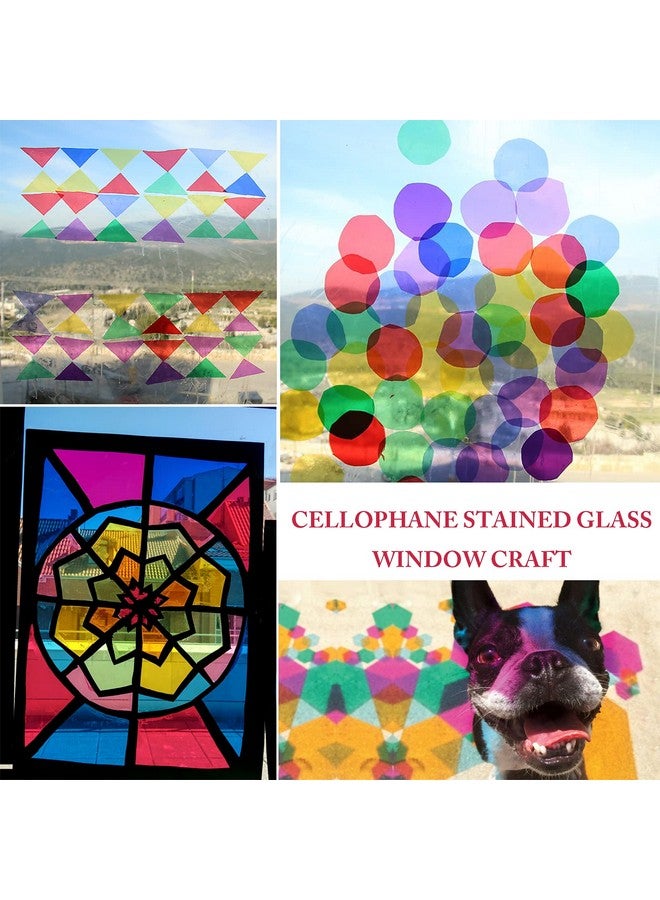 Cellophane Sheets120Pcs 7.5X7.5 Inches Cello Sheets Colored Cellophane Wrap For Diy Arts Crafts Decoration