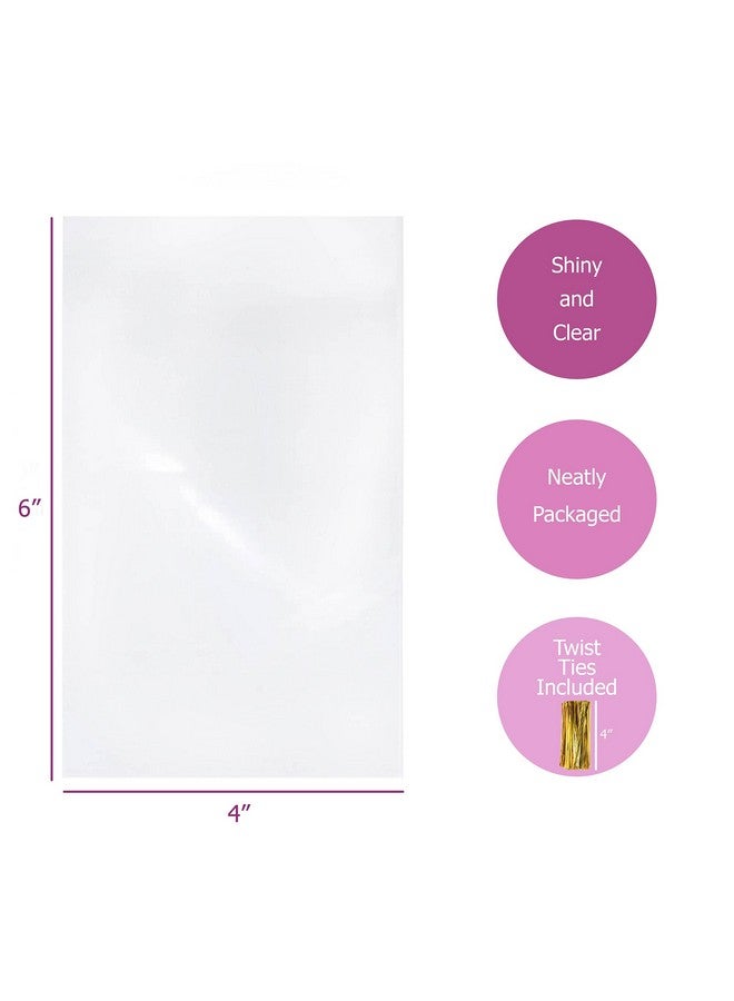 Clear Plastic Cellophane Bags With 4