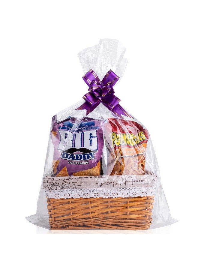 Clear Basket Bags 25 Packs Large Cellophane Wrap For Baskets And Gifts 16X24 Inches Cellophane Bags 2 Mil Thick