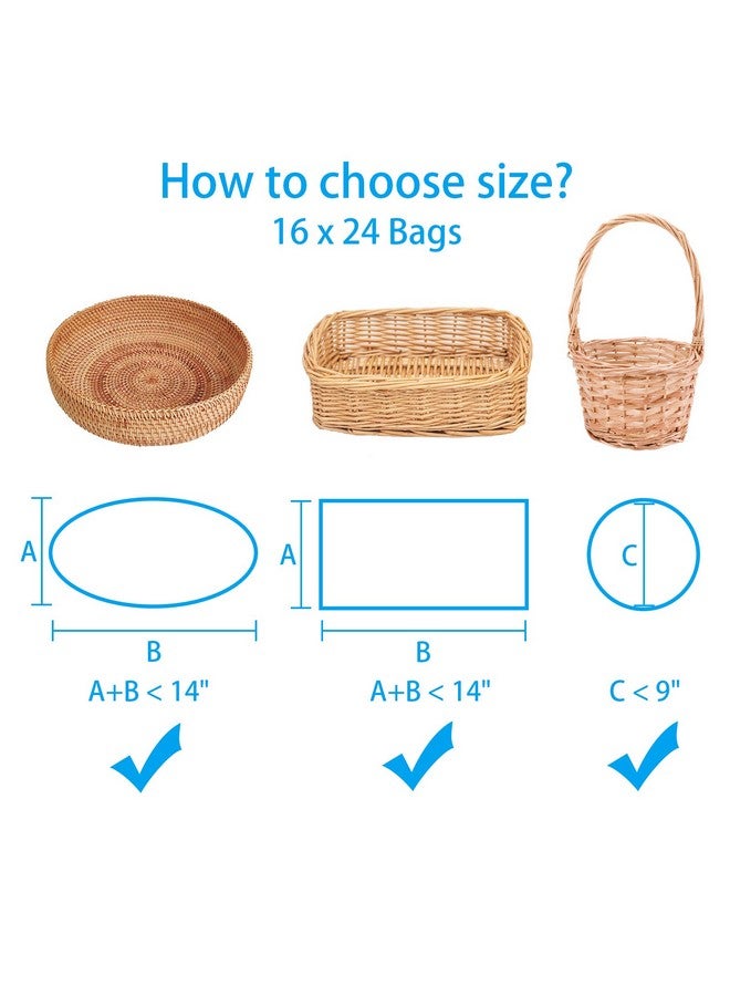 Clear Basket Bags 25 Packs Large Cellophane Wrap For Baskets And Gifts 16X24 Inches Cellophane Bags 2 Mil Thick
