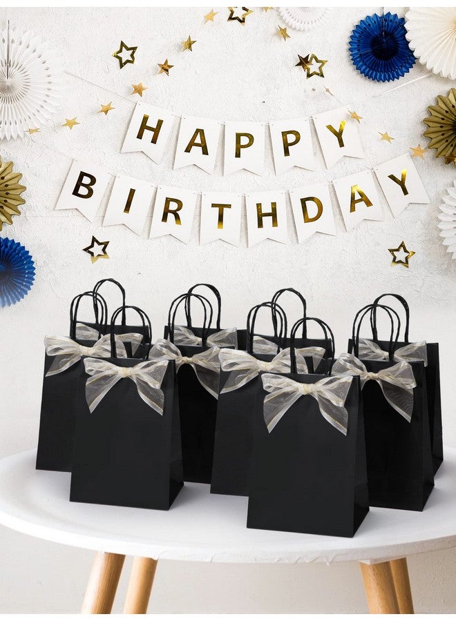 Paper Gift Bags 5.25X3.75X8 Black Small Paper Bags With Handles Bulk100 Pcs Kraft Paper Bags For Small Businesswedding Party Favor Bags