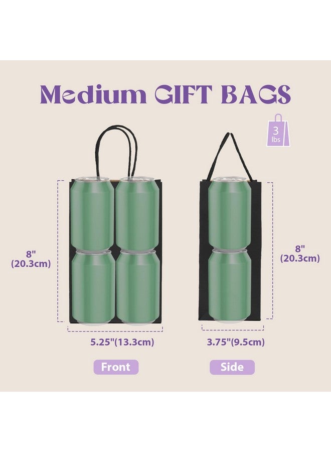 Paper Gift Bags 5.25X3.75X8 Black Small Paper Bags With Handles Bulk100 Pcs Kraft Paper Bags For Small Businesswedding Party Favor Bags
