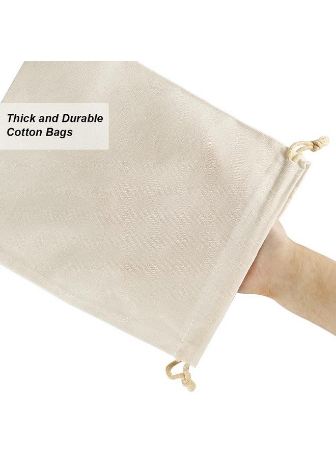 20Pcs Muslin Bags 8X10 Inches Cotton Drawstring Bag Fabric Gift Pouches Sachet For Jewelry Party Favors Wrapping Diy