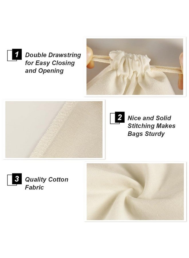 20Pcs Muslin Bags 8X10 Inches Cotton Drawstring Bag Fabric Gift Pouches Sachet For Jewelry Party Favors Wrapping Diy