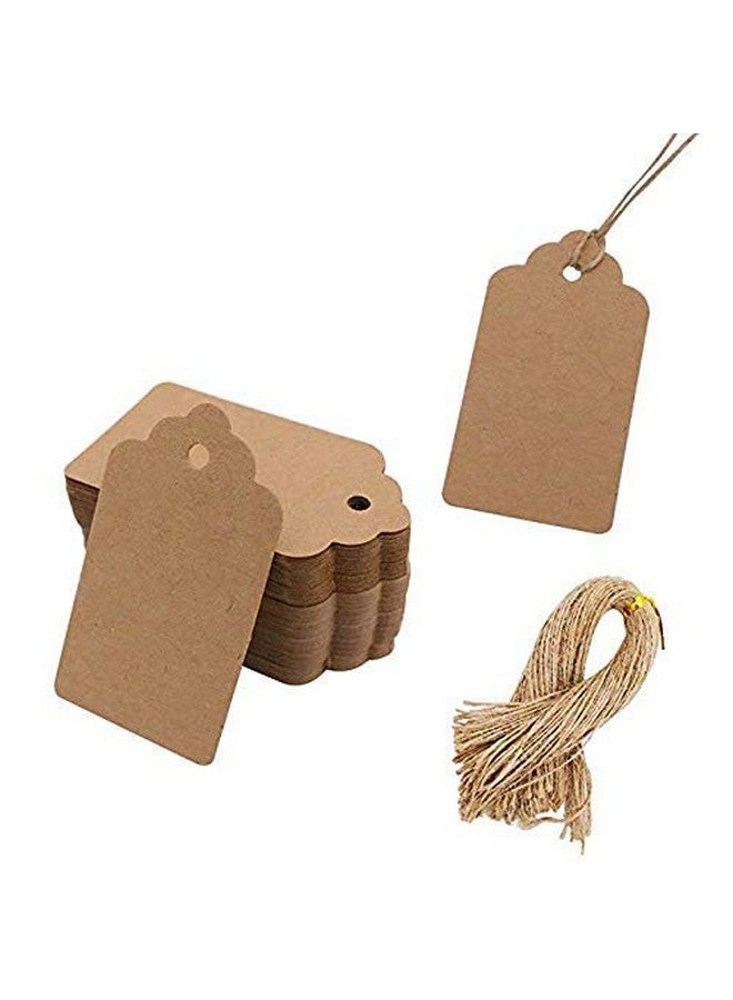 100Pcs Kraft Paper Gift Tags With String Blank Gift Bags Tags Price Tags(Brown)