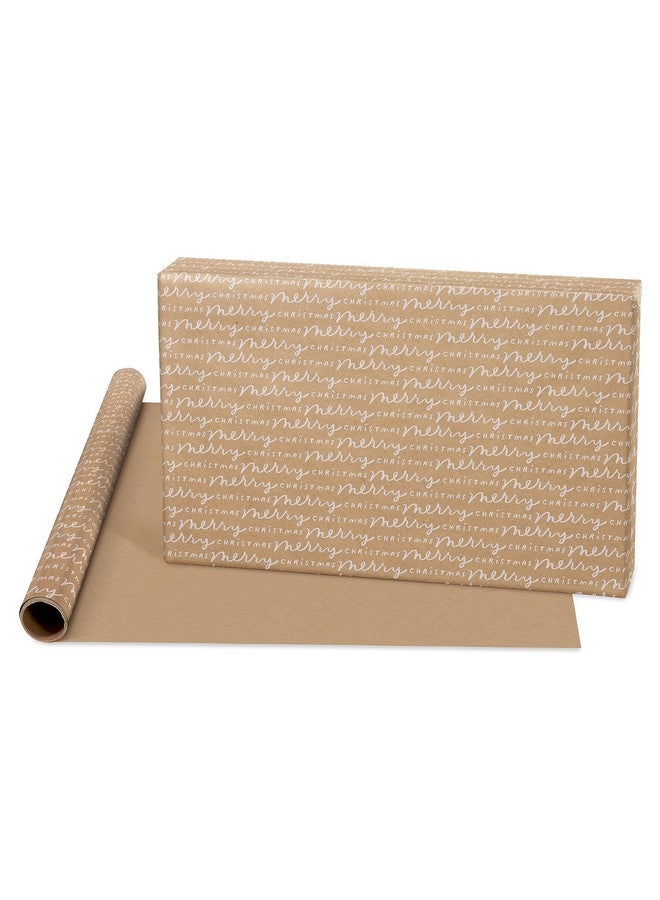 80 Sq. Ft. Kraft Wrapping Paper Bundle (Snowmen) For Christmas And All Holidays (4 Rolls 30 In. X 8 Ft.)