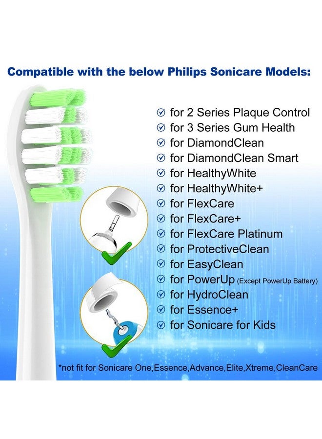 Toothbrush Replacement Heads Compatible With Philips Sonicare 10 Pack Oralclass Medium Soft Brush Head Refills Fit For C2 Sonic Gum Care Click On Handles 4100 5100 Hx6250 W G 2 3 Series