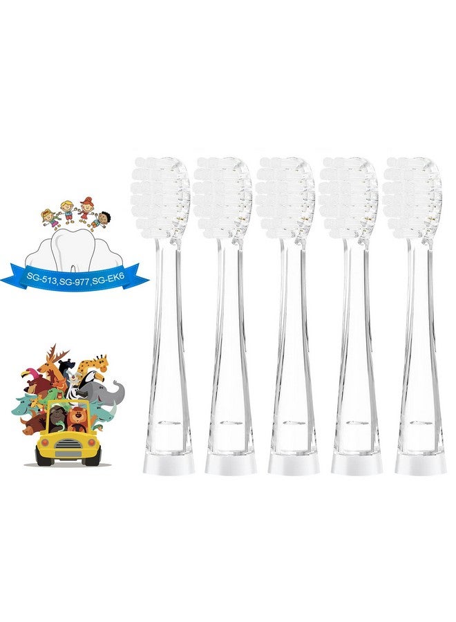 5 Pack Baby Kids Soft Electric Toothbrush Replacement Heads Compatible With Seago 513977Ek6Compatible With Brushbaby Wildoneskidzsonic（Not Babysonic Series）Compatible With Dadatechbb1977K6