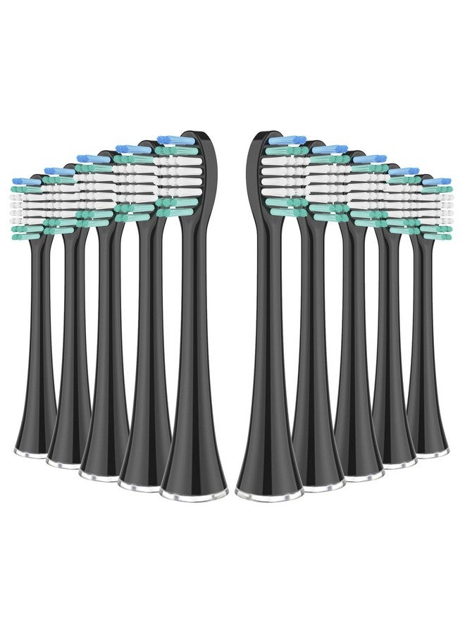 Replacement Toothbrush Heads 10 Pack For Aquasonic Black Series Vibe Series Black Series Pro And For Duo Series Pro Electric Toothbrush Black