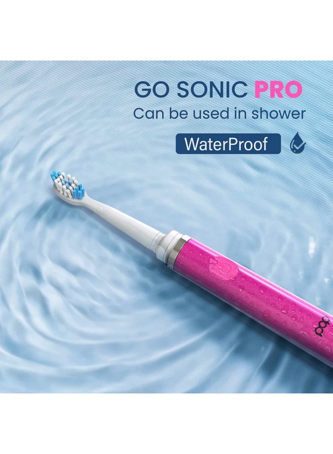 The Ultimate Pro Toothbrush (Pink) Rechargeable Toothbrush Wup To 40000 Brush Strokesminute Longlasting Dupont Nylon Bristles Teens & Adult Toothbrush Wquadrant Pacer & Timer