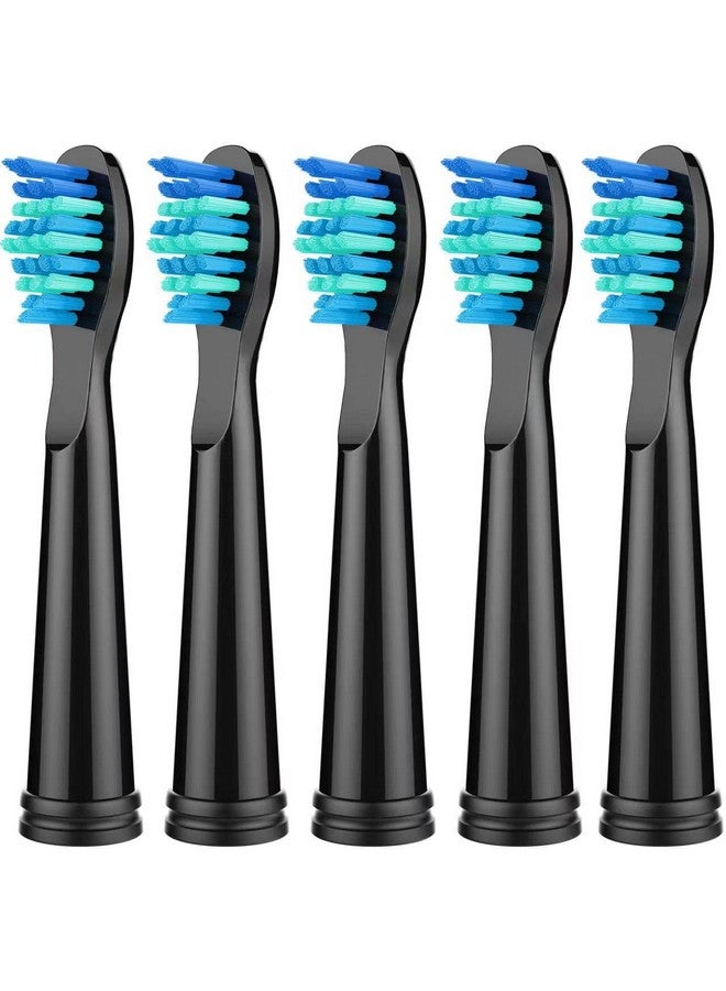 Toothbrush Replacement Heads Compatible With Fairywilltoothbrush Heads Compatible With Fw507/508/551/515/917/ 959/2011Fwd1/D3/D7/D8 5Pc Medium Soft Black