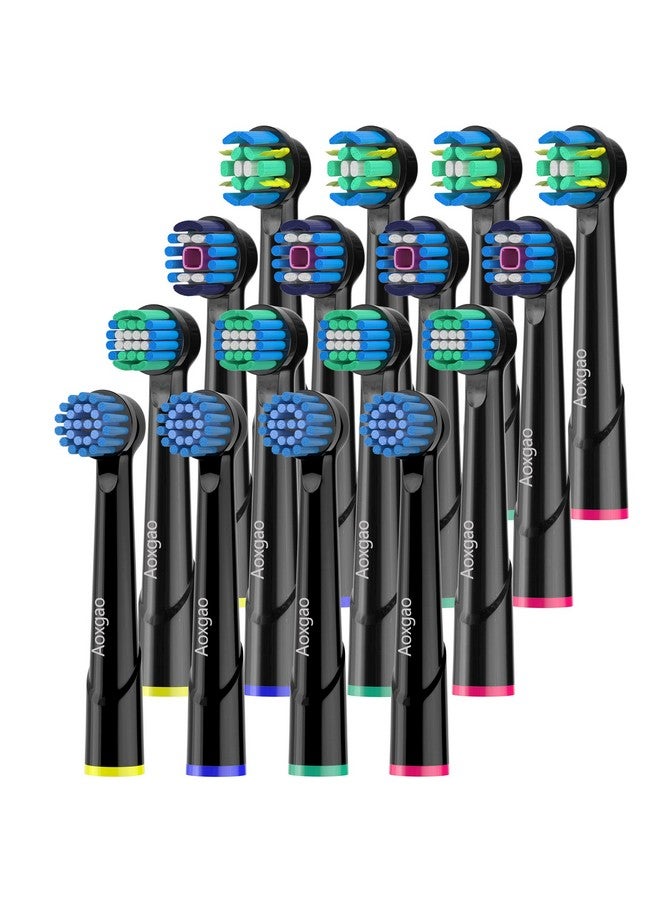 Toothbrush Replacement Heads Compatible With Oral B Electric Toothbrushes Replacement Heads For Oral B Braun Pro 1000 2000 3000 500 Vitality Genius X(Black)