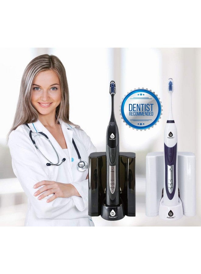 S520 Rechargeable Sonic Toothbrush Includes 20 Accessories: 12 Brush Heads & More Black