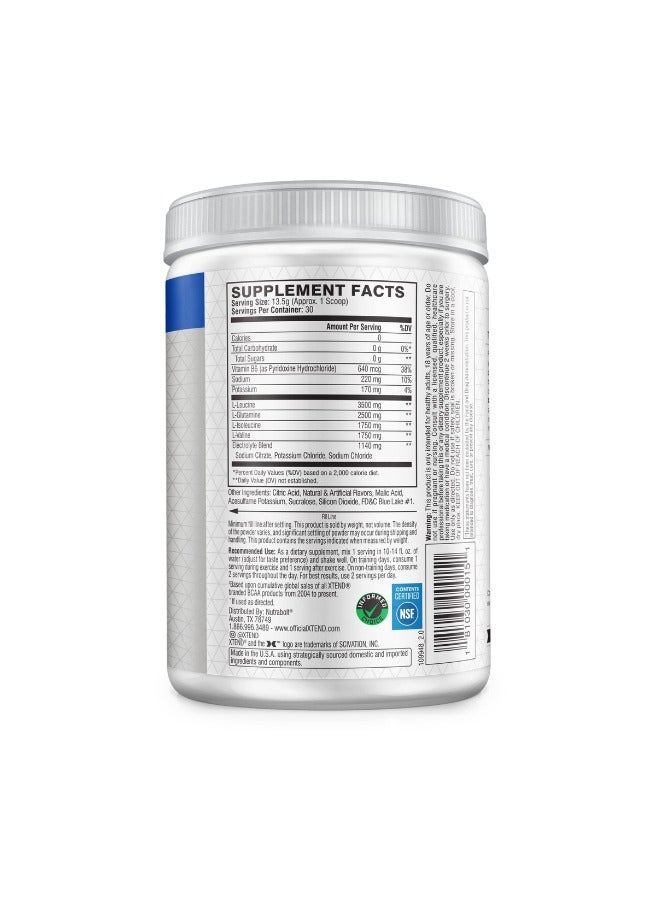 Xtend The Original 7G BCAA Muscle Recovery + Electrolytes, Blue Raspberry Ice Flavor - 30 Servings