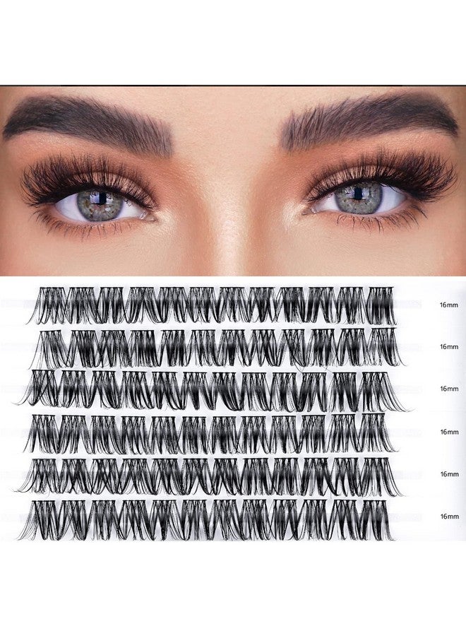 D Curl Cluster Lashes 72Pcs Individual Lash Extensions Superfine Band Diy Lash Extensions 16Mm Soft & Natural Lash Clusters Diy Eyelash Extension At Home