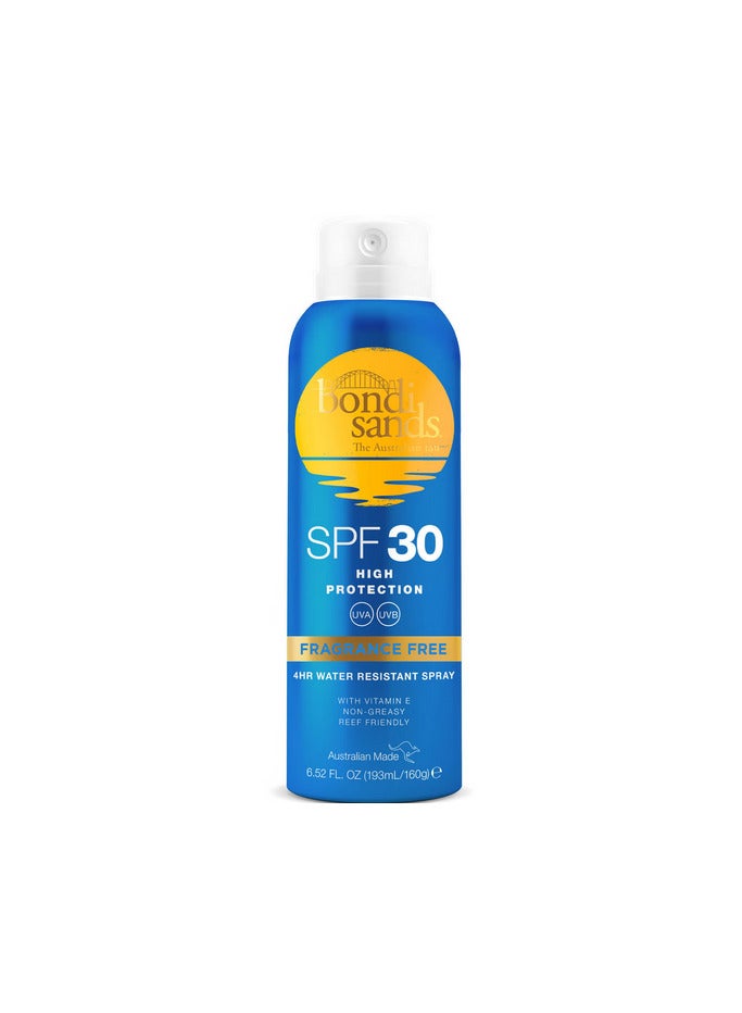 Bondi Sands SPF30 Aerosol Fragrance Free Mist Spray 160g