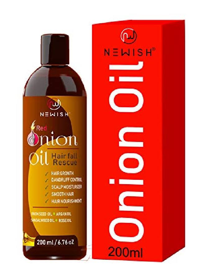 Red Onion Oil For Hair Regrowth Men & Women ; Essential Oil ; Nourishing Hair Fall Treatment & Control Dandruff ; 99.9% Success Ratio ; 200Ml