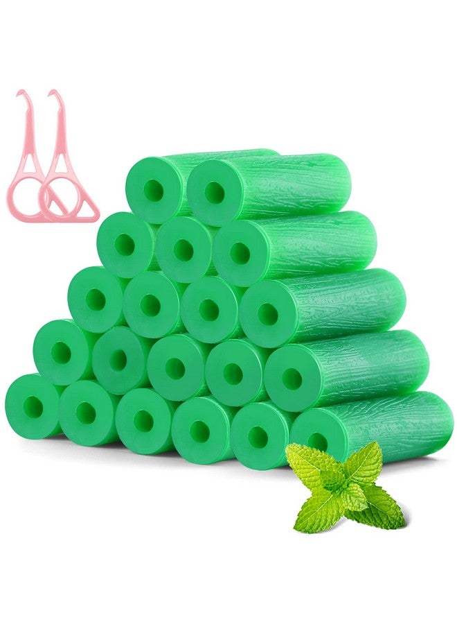 Aligner Chewies For Invisalign Aligners Mint Scented (20 Pcs Green) And 2 Aligner Removal Tools