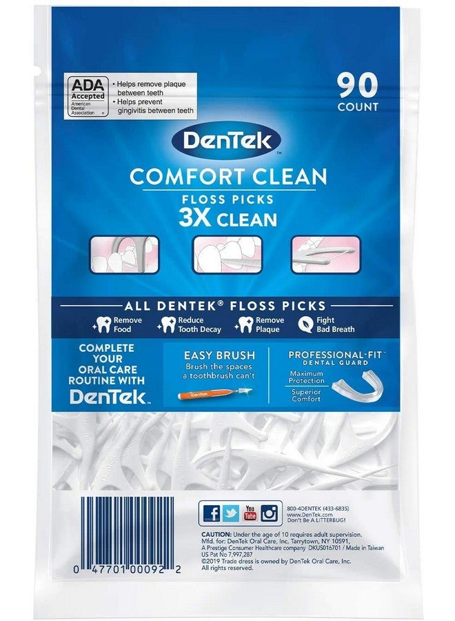 Comfort Clean Floss Picks For Sensitive Teeth Soft And Silky Ribbon 90 Count Each (Pack Of 1)