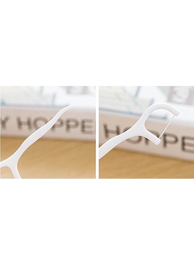 Vndeful 100Pcs(5 Packets ) White Dental Floss Picks Toothpicks Stick Oral Care
