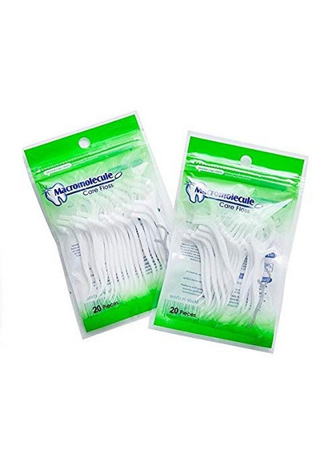 Vndeful 100Pcs(5 Packets ) White Dental Floss Picks Toothpicks Stick Oral Care
