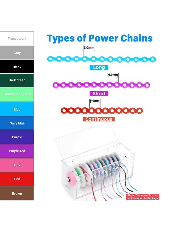 Orthodontic Elastic Chain Power Chains Dental Spool Elastic Rubber Band Power Chains Long Neon Purple1915Ftroll