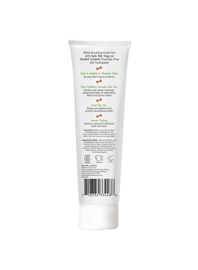 Tutti Frutti Toothpaste Kids Gel 4.7 Oz.Safe To Swallow Fluoride Free Sls Free Glutenfree Vegan Plant Powered Formula Great Tasting Removes Plaque And Buildup