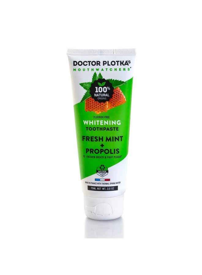 Dr Plotkas Natural Fluoride Free Whitening Toothpaste By Mouthwatchers Organic Propolis And Fresh Organic Mint Sensitive Teeth And Gums 3 Oz. Tube