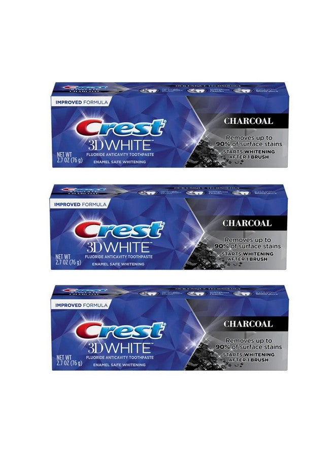 3D White Charcoal Teeth Whitening Toothpaste2.7 Oz (Pack Of 3)