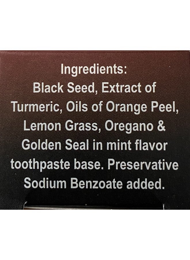 Organic Black Seed Essential Toothpaste 5 In 1 100% Fluoride Free & Vegetable Base For Seneitive Teeth.