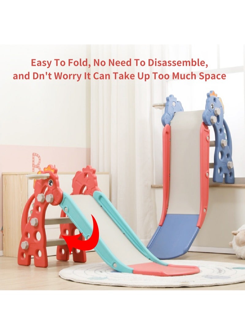 2 In 1 Multifunctional Sports Entertainment Children's Slide With Basketball Stand Combinable And Foldable Suitable For Indoor And Outdoor
