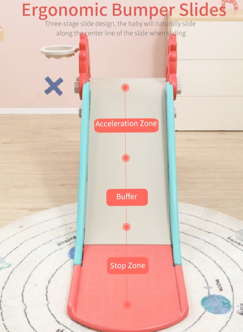2 In 1 Multifunctional Sports Entertainment Children's Slide With Basketball Stand Combinable And Foldable Suitable For Indoor And Outdoor