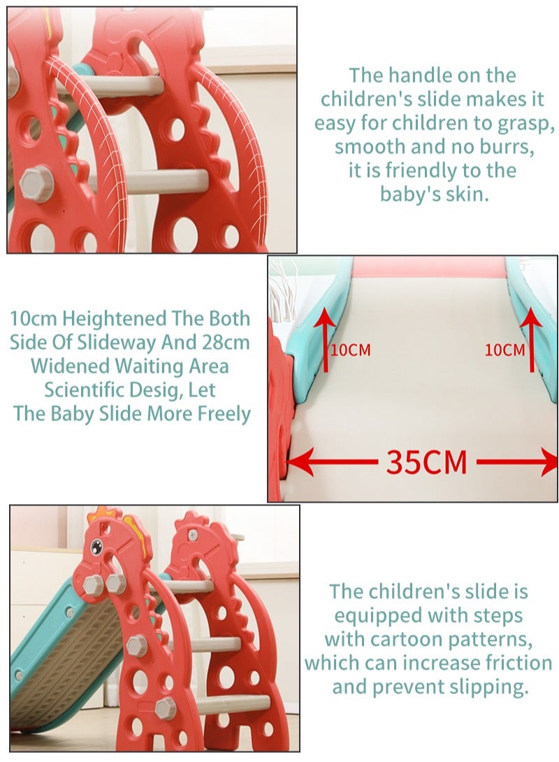 2-In-1 Multifunctional Children's Slide With Basketball Hoop Combinable And Foldable