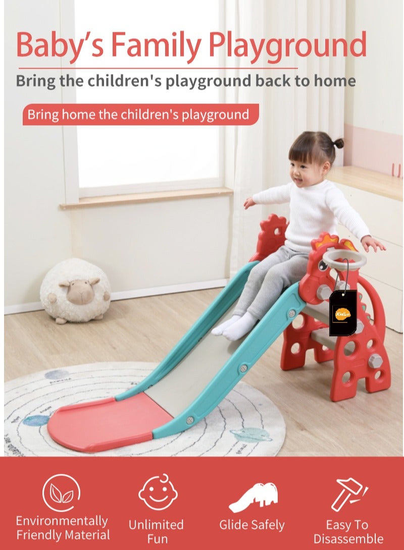 2 In 1 Multifunctional Sports Entertainment Children's Slide With Basketball Stand Combinable And Foldable Suitable For Indoor And Outdoor