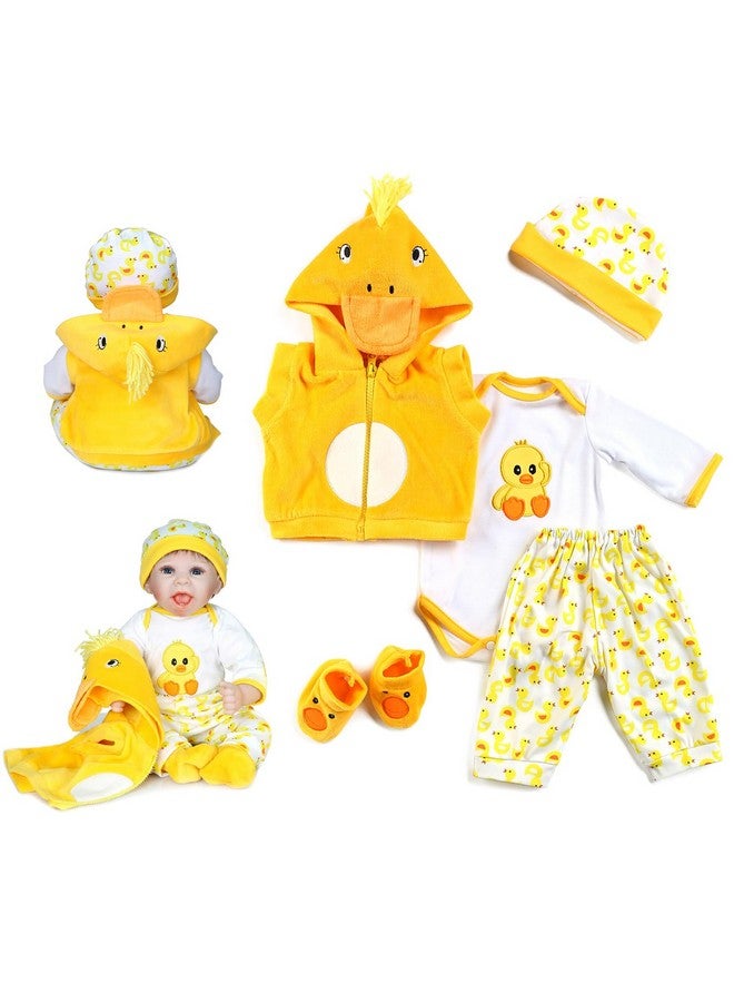 Reborn Baby Dolls Clothes 18 Inch Outfit Accessories Yellow Duck 5Pcs Set For 1719 Inch Reborn Doll Newborn Girl&Boy