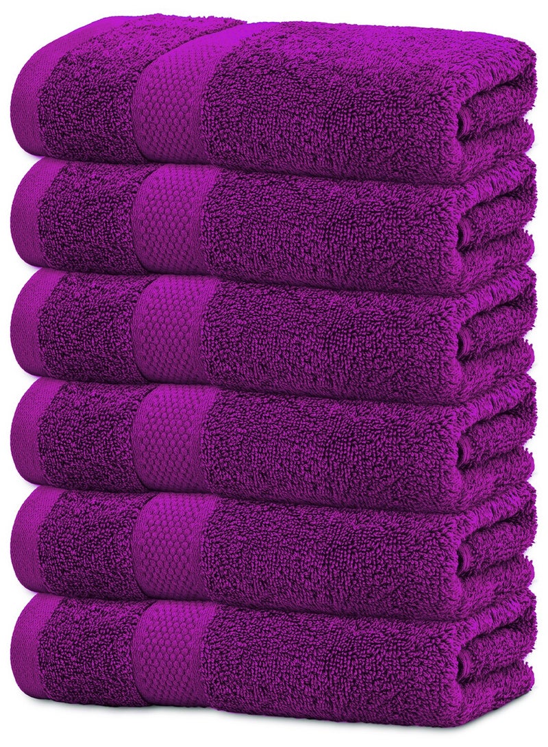 Premium Purple Hand Towels - Pack of 6, 41cm x 71cm Bathroom Hand Towel Set, Hotel & Spa Quality Hand Towels for Bathroom, Highly Absorbent and Super Soft Bathroom Towels by Infinitee Xclusives