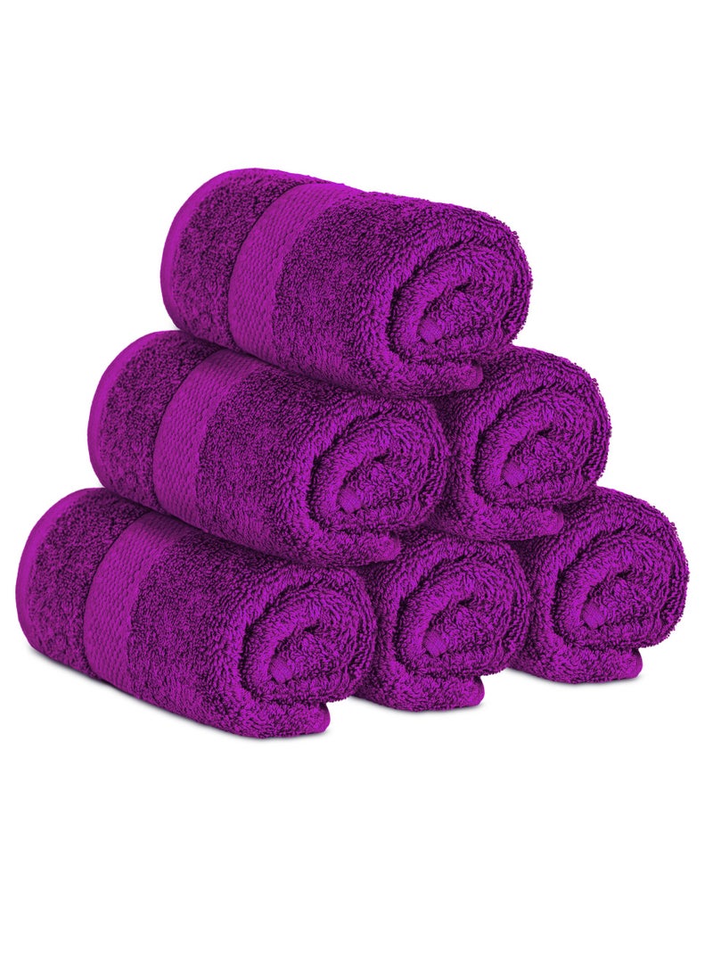 Premium Purple Hand Towels - Pack of 6, 41cm x 71cm Bathroom Hand Towel Set, Hotel & Spa Quality Hand Towels for Bathroom, Highly Absorbent and Super Soft Bathroom Towels by Infinitee Xclusives