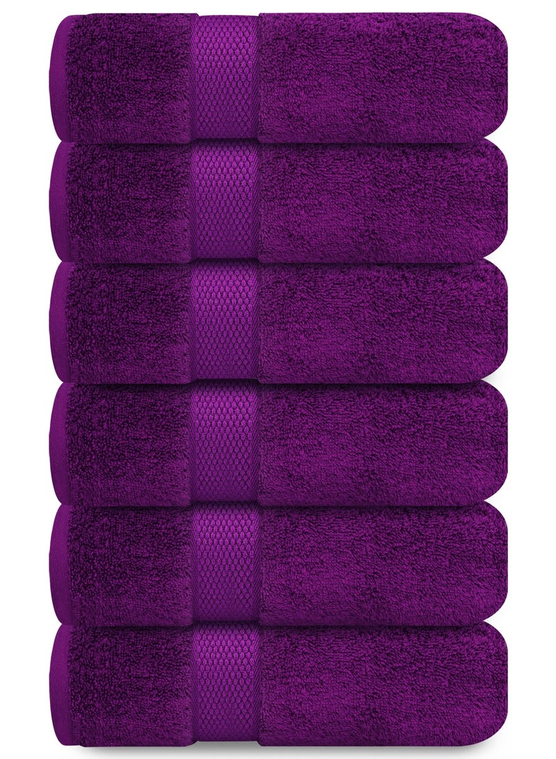 Premium Purple Hand Towels - Pack of 6, 41cm x 71cm Bathroom Hand Towel Set, Hotel & Spa Quality Hand Towels for Bathroom, Highly Absorbent and Super Soft Bathroom Towels by Infinitee Xclusives