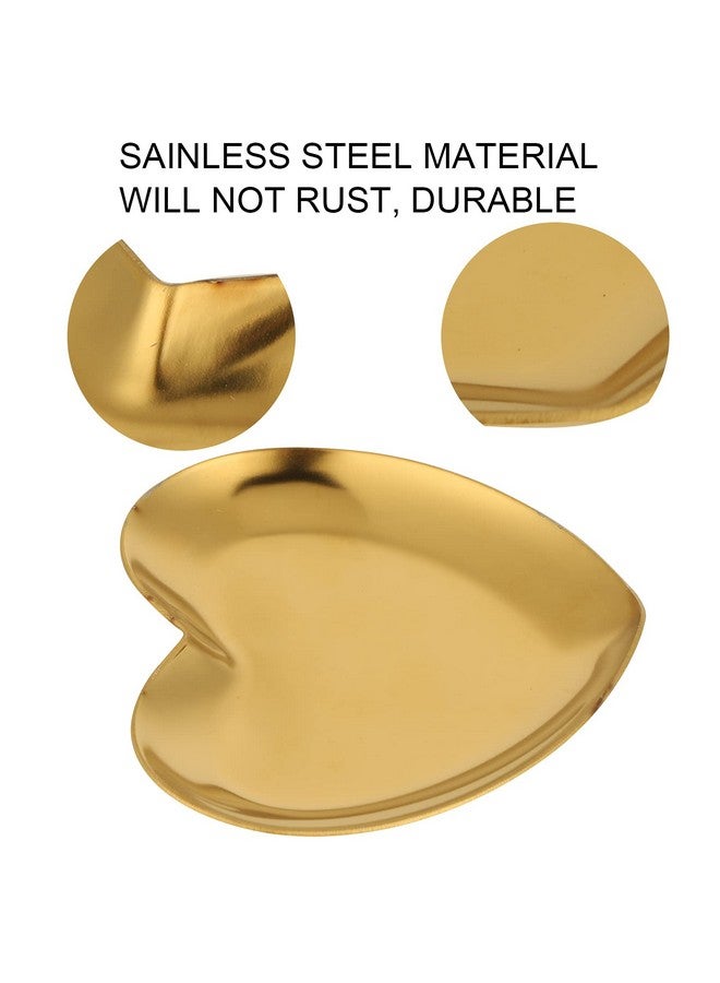 Nail Palette Makeup Palette Nail Palette Heart Shaped Art Palette Stainless Steel Makeup Mixing Palette Makeup Diy Paint Color Mixing Tray Nail Art Palette Resin(Gold)