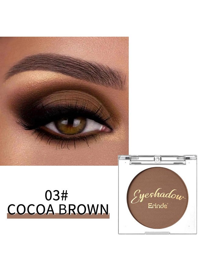 Single Brown Matte Eyeshadow Palette Velvet Eye Shadow Compact Powder Natural Makeup Longlasting Eye Makeup Ultrablendable Pigmented Color Vegan Formula 03 Cocoa Brown