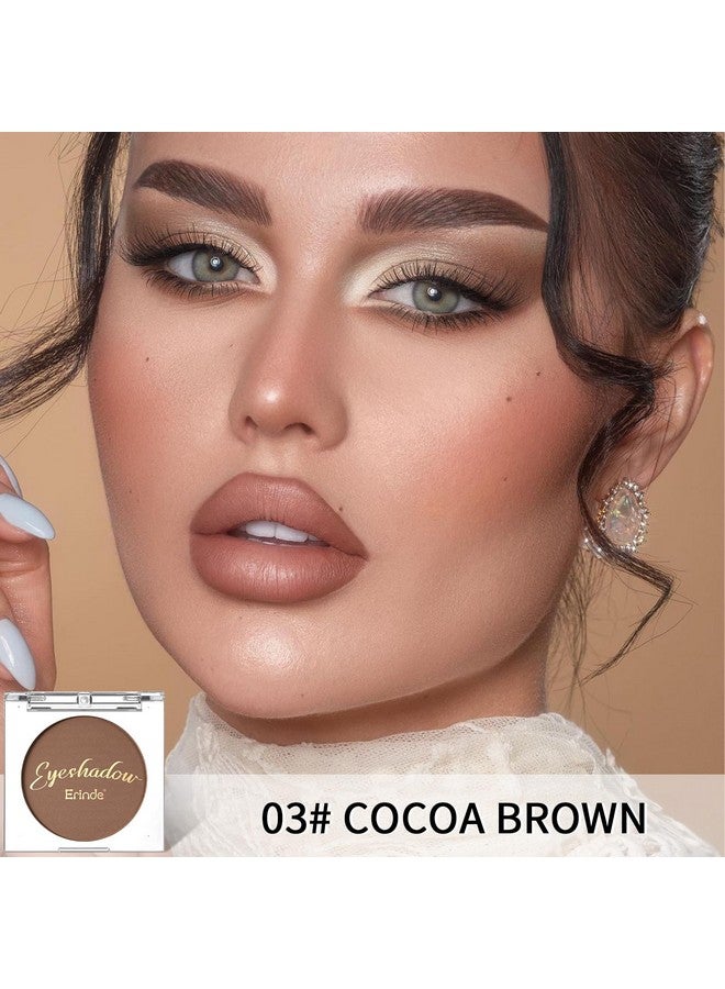 Single Brown Matte Eyeshadow Palette Velvet Eye Shadow Compact Powder Natural Makeup Longlasting Eye Makeup Ultrablendable Pigmented Color Vegan Formula 03 Cocoa Brown