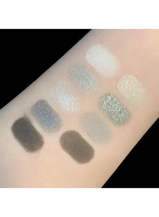 9 Colors Matte&Pearl Black Eyeshadow Palette Smoky Eye Shadow Makeup Silver Glitter Grey Eyeshadow With Mirror Waterproof Sweatproof Long Lasting Highly Pigmented Eye Shadows (Gray)