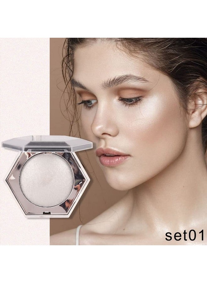 Pearl White Silver Face Highlighter Makeup Shimmer Glitter Diamond Sparkly Highlighters Makeup Palette Powder For Face Body Cheek Pale Skin