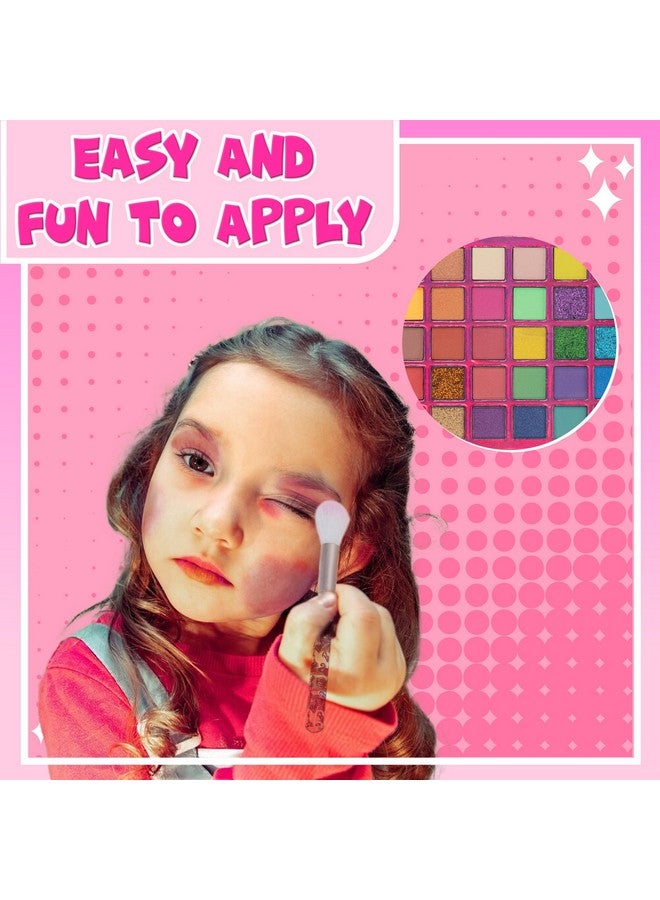 Barbie 35Well Eyeshadow Palette Shimmery And Opaque Colors Pigmented Blendable 8 Application Brushes Nontoxic 8+ Perfect For Parties Sleepovers & Makeovers