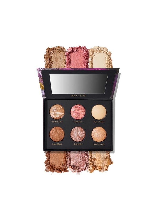 Laura Geller Cheek To Chic Tropical Glow Baked Face Palette Includes 2 Blushes 2 Bronzers And 2 Radiant Highlighters