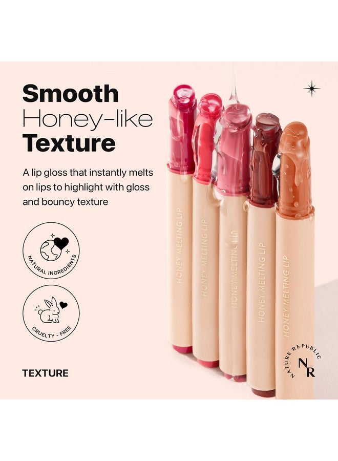 Honey Melting Lip (01 Apricot) Kbeauty Lip Plumper Tint Balm Korean Lip Glosscute Glow