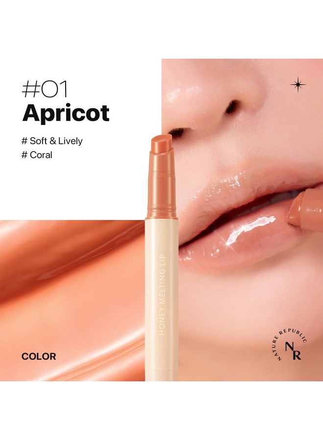 Honey Melting Lip (01 Apricot) Kbeauty Lip Plumper Tint Balm Korean Lip Glosscute Glow