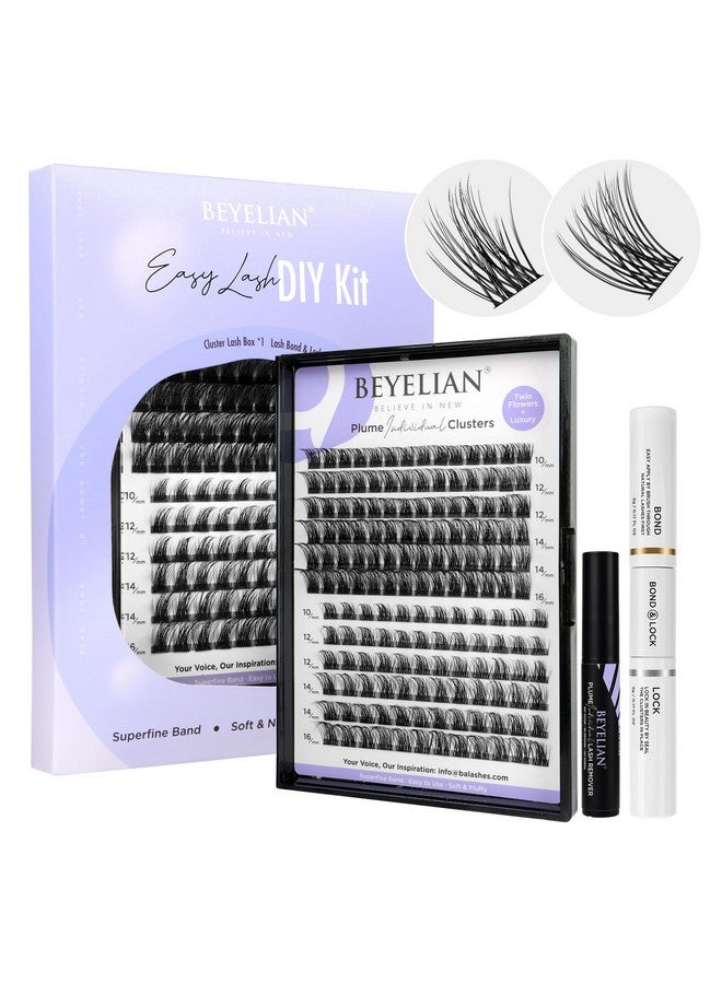 Lash Extension Kit D Curl Cluster Lashes Kit With 156 Pcs Lash Clusters Cluster Lashes Bond And Seal Clusters Lash Glue Remover Easy To Apply At Home (Style3+5)