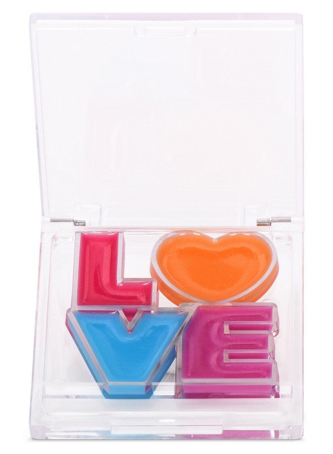 Love Heart Shaped Strawberry Scented Solid Lip Gloss Quad
