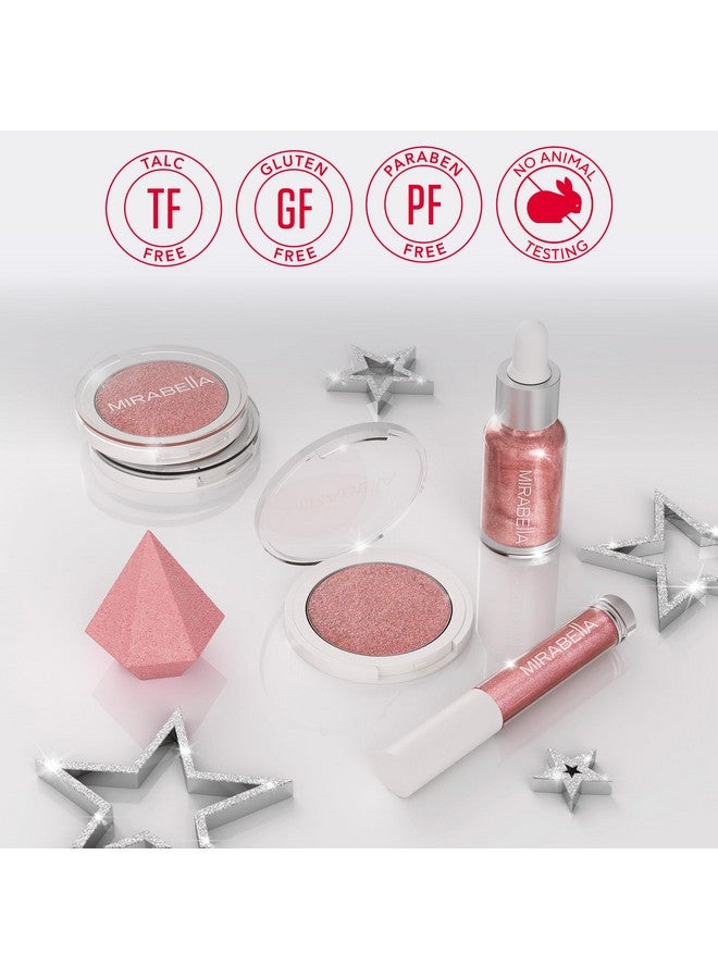 4Piece Makeup Set For Women & Girls Illuminizing Holiday Gift Setmakeup Set Includes Lip Gloss Glow Drops Powder Highlight & Blender Spongetalcfree & Paraben Free Cosmetic Set